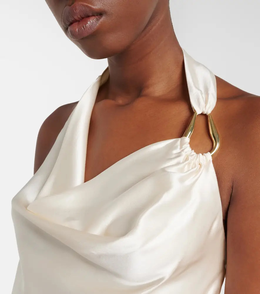 Rebecca Vallance Elise halterneck silk satin top | Thumbnail 5