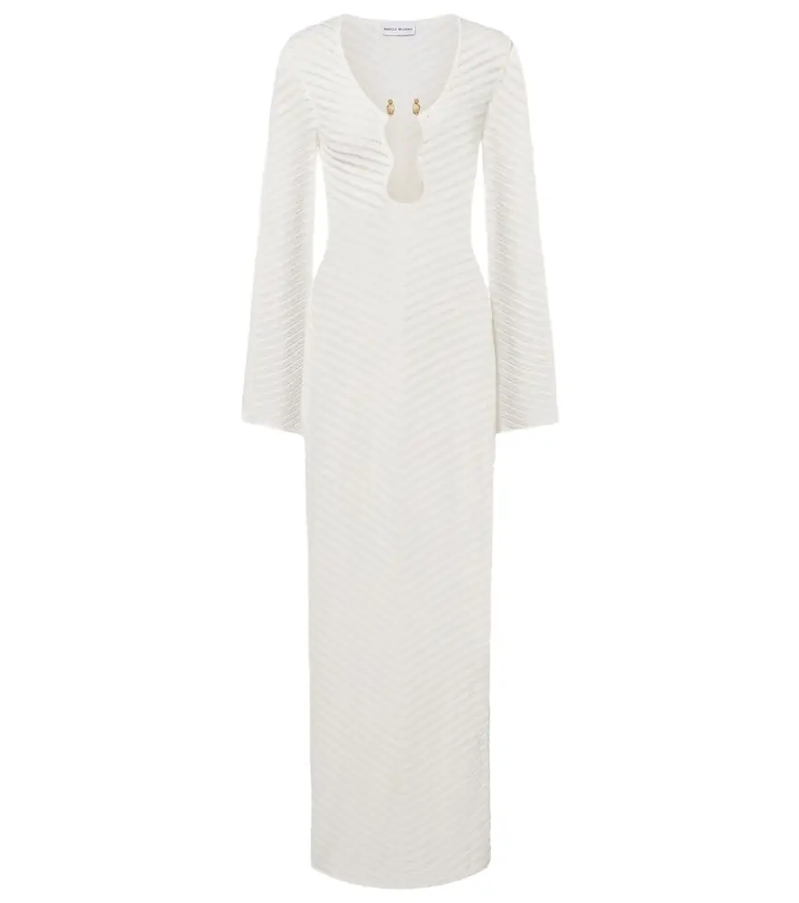 Cassis chevron knitted maxi dress