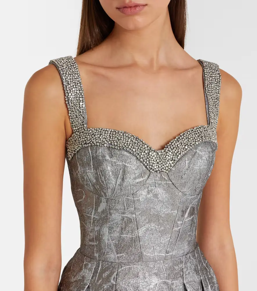 Rebecca Vallance Sterling metallic-effect jacquard cocktail dress | Thumbnail 2
