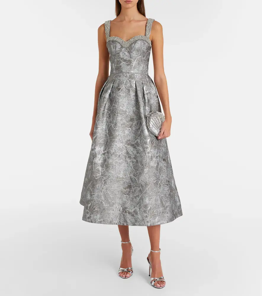 Rebecca Vallance Sterling metallic-effect jacquard cocktail dress | Thumbnail 3