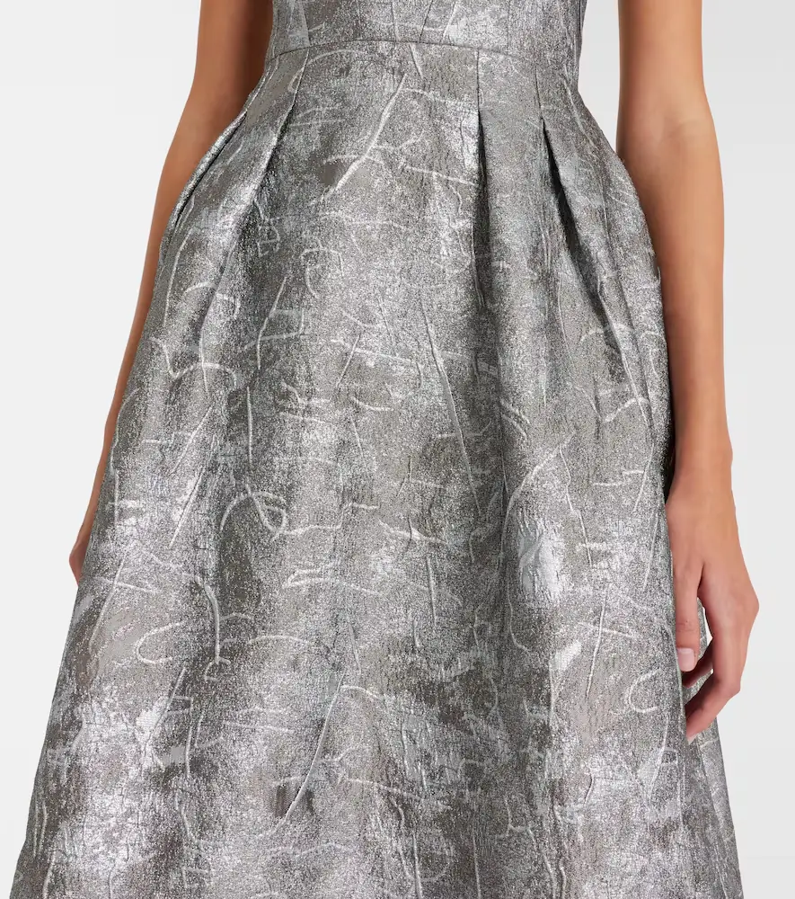 Rebecca Vallance Sterling metallic-effect jacquard cocktail dress | Thumbnail 5