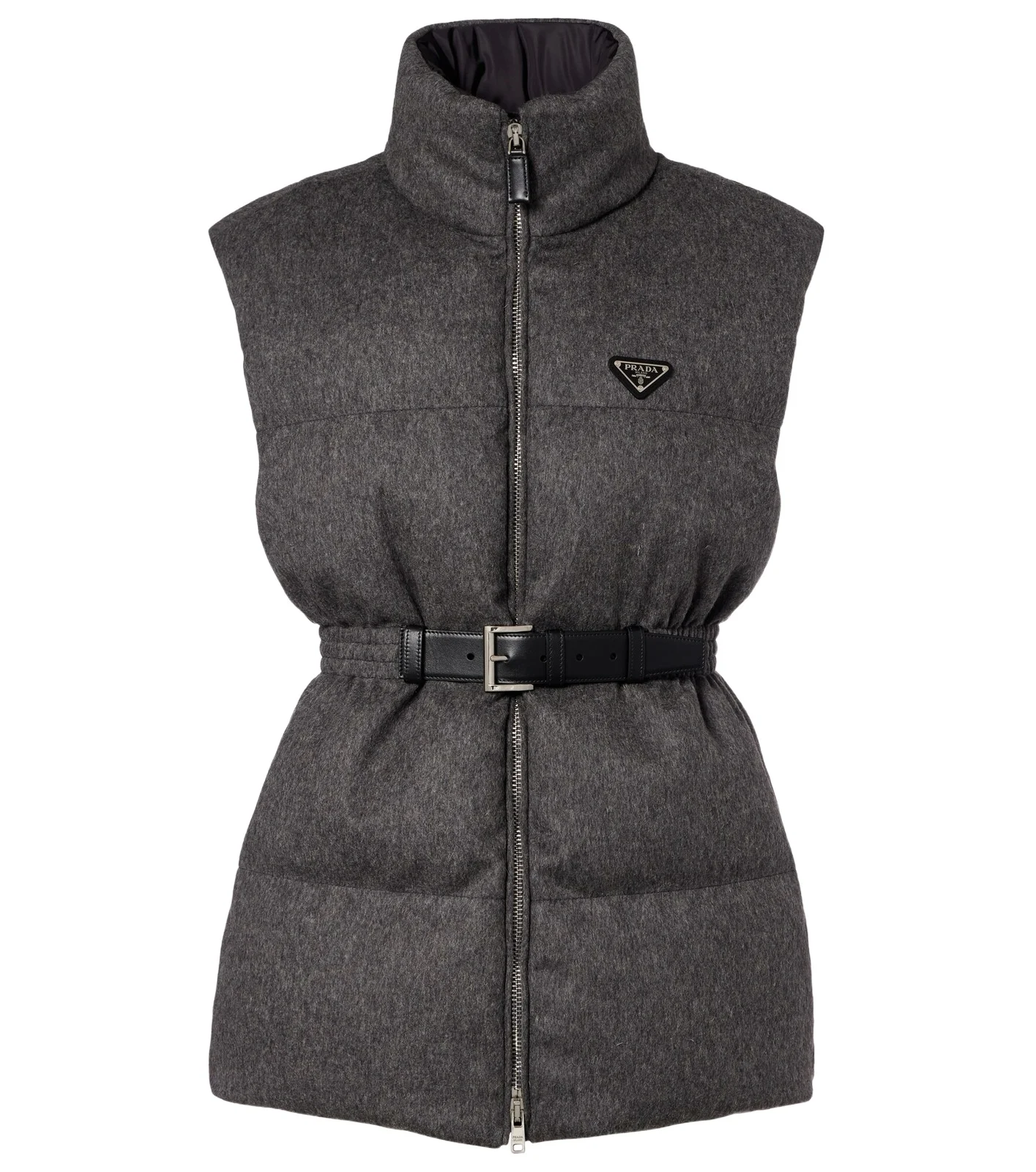 Belted virgin wool down vest Belted virgin wool down vest