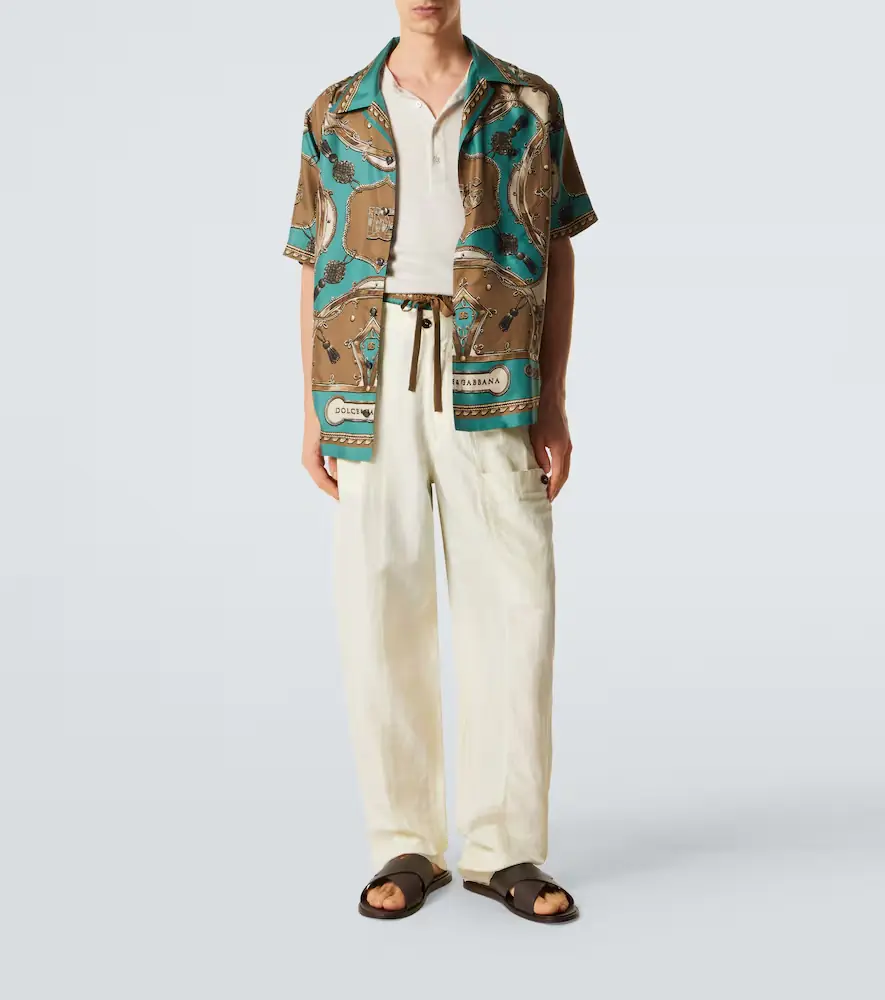 Dolce & Gabbana Printed silk twill bowling shirt | Thumbnail 4