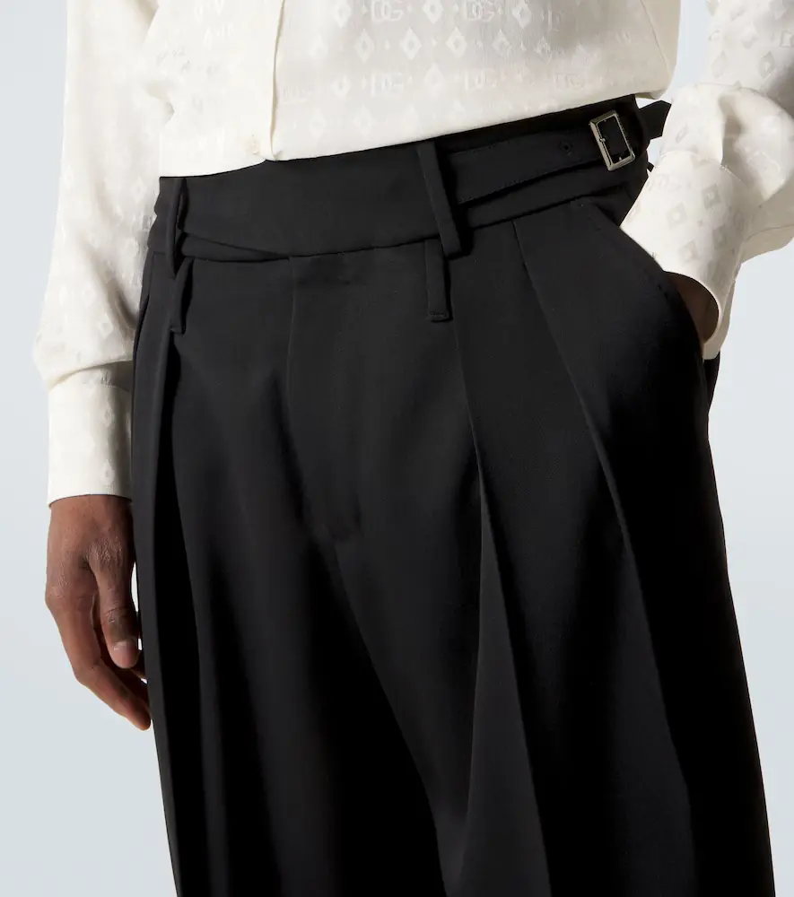 Dolce & Gabbana Virgin wool gabardine wide-leg pants | Thumbnail 4