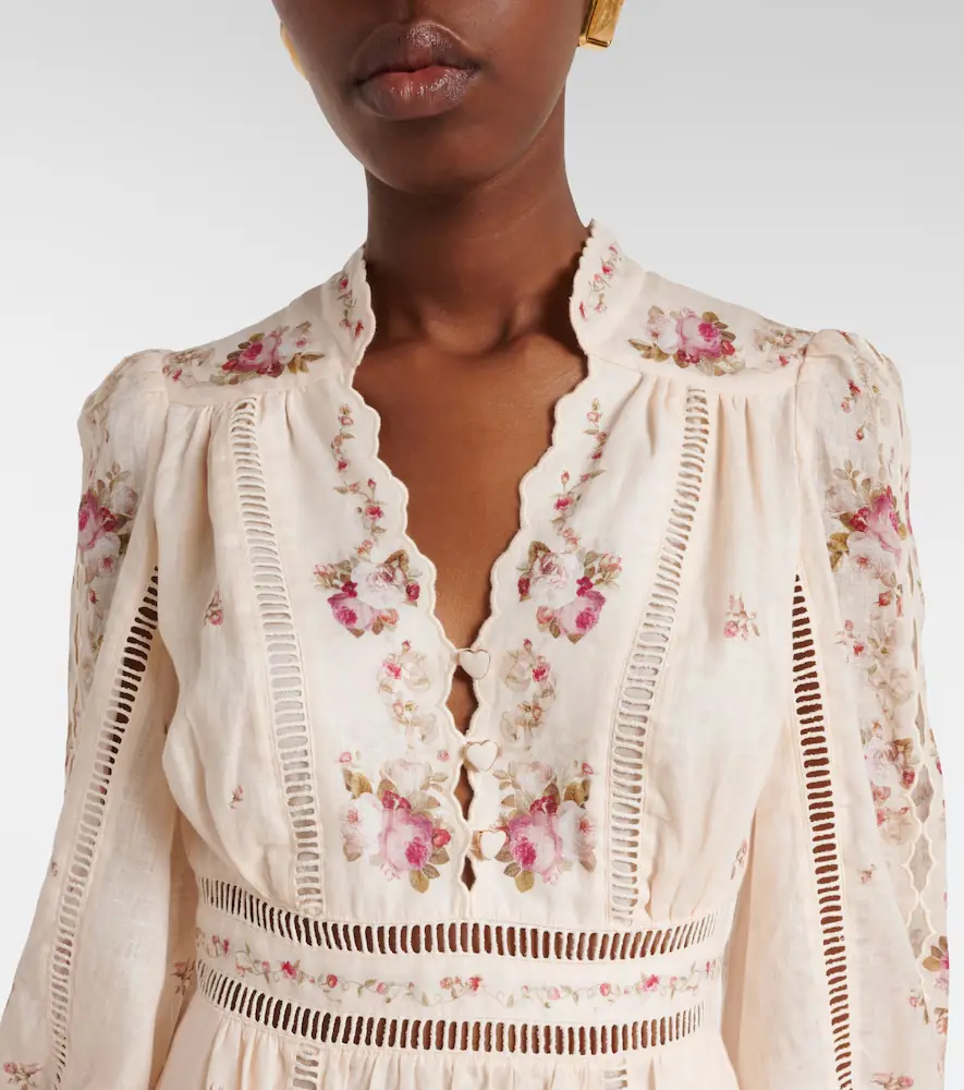 Zimmermann Patience floral linen midi dress | Thumbnail 2 Zimmermann Patience floral linen midi dress | Thumbnail 2