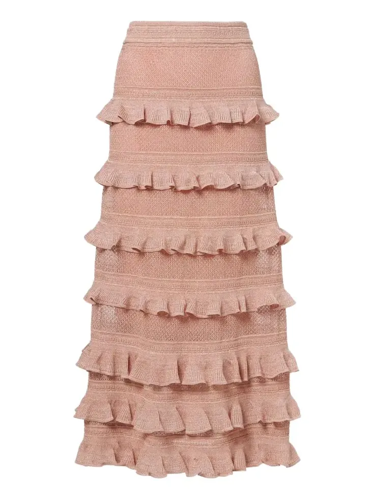 Rebellion ruffled lamé midi skirt Rebellion ruffled lamé midi skirt
