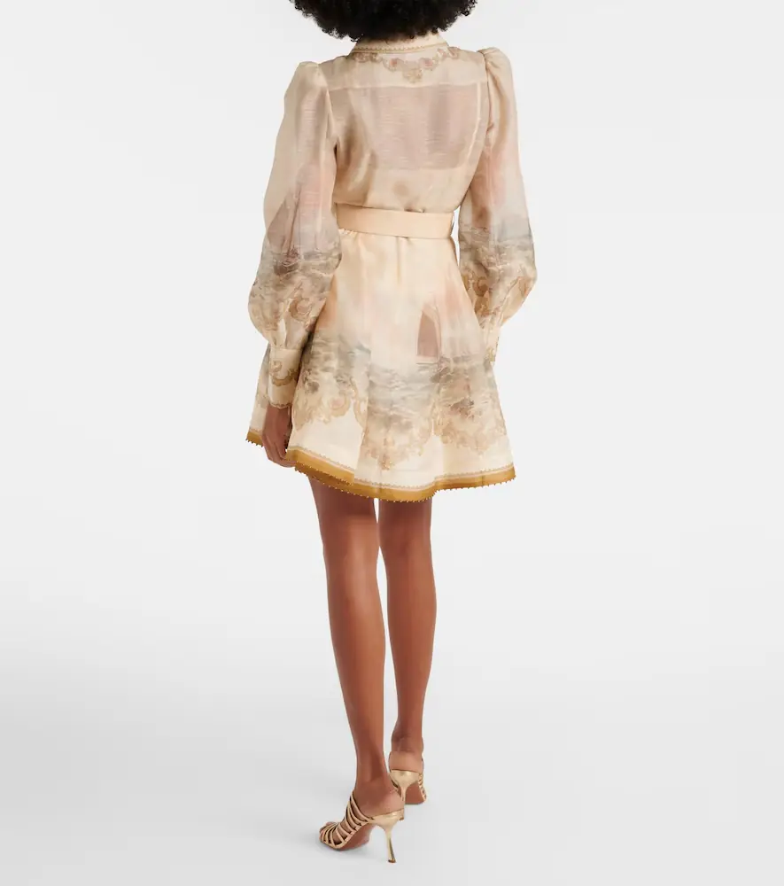 Zimmermann Rebellion Marine printed linen and silk minidress | Thumbnail 5