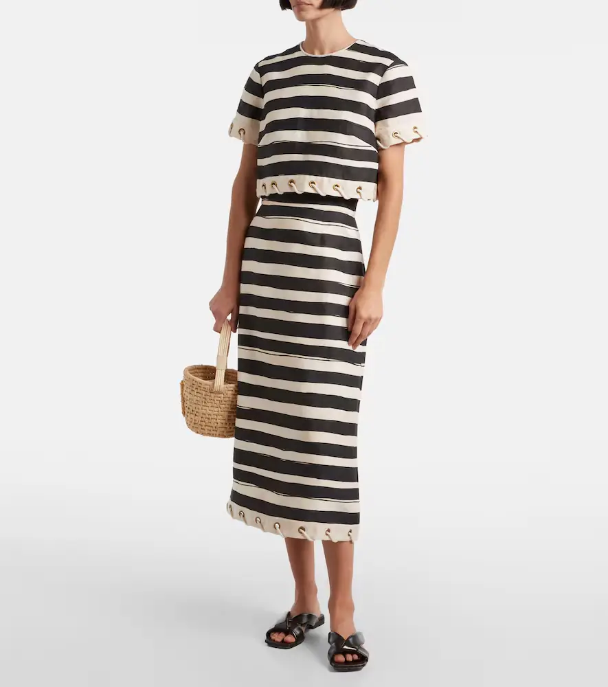 Zimmermann Rebellion striped linen crop top | Thumbnail 2 Zimmermann Rebellion striped linen crop top | Thumbnail 2
