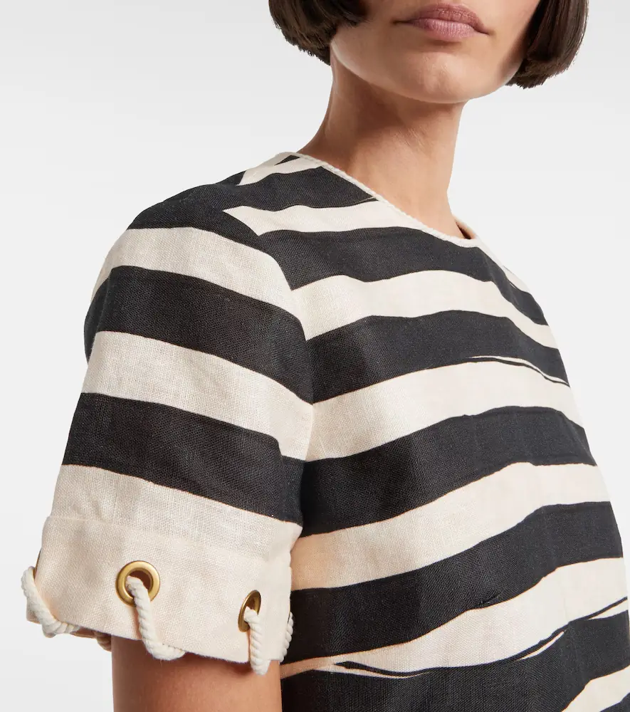 Zimmermann Rebellion striped linen crop top | Thumbnail 5 Zimmermann Rebellion striped linen crop top | Thumbnail 5