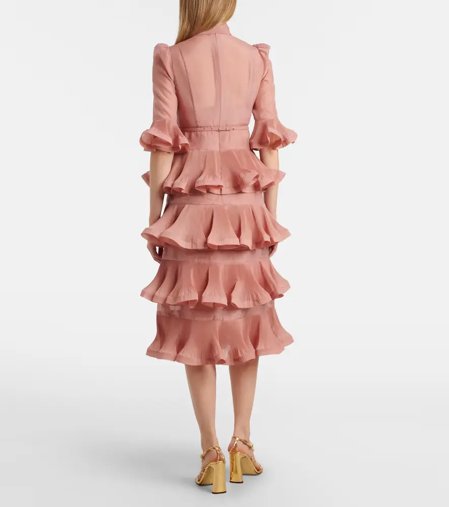 Zimmermann Tiered pleated midi dress | Thumbnail 5 Zimmermann Tiered pleated midi dress | Thumbnail 5