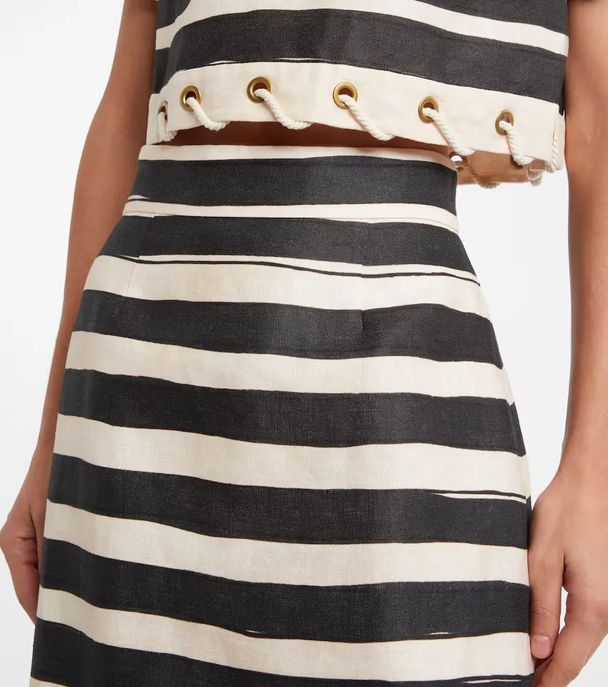 Zimmermann Rebellion striped linen midi skirt | Thumbnail 2