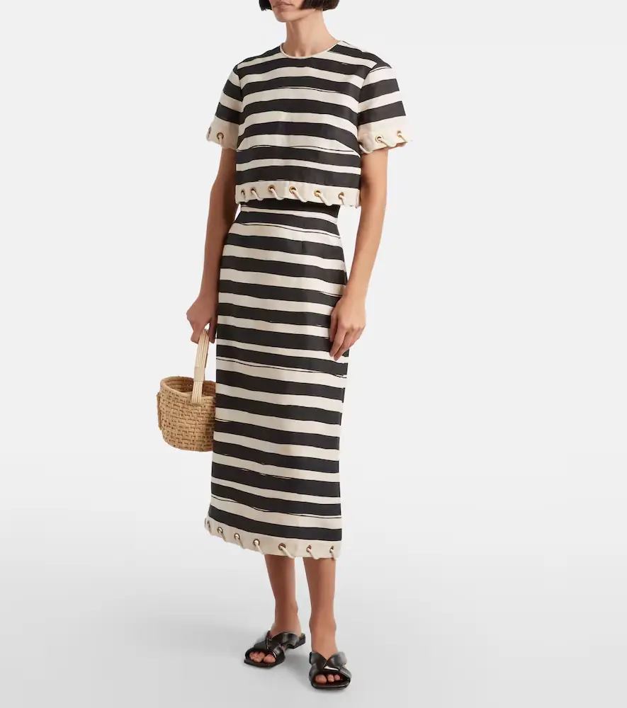 Zimmermann Rebellion striped linen midi skirt | Thumbnail 4