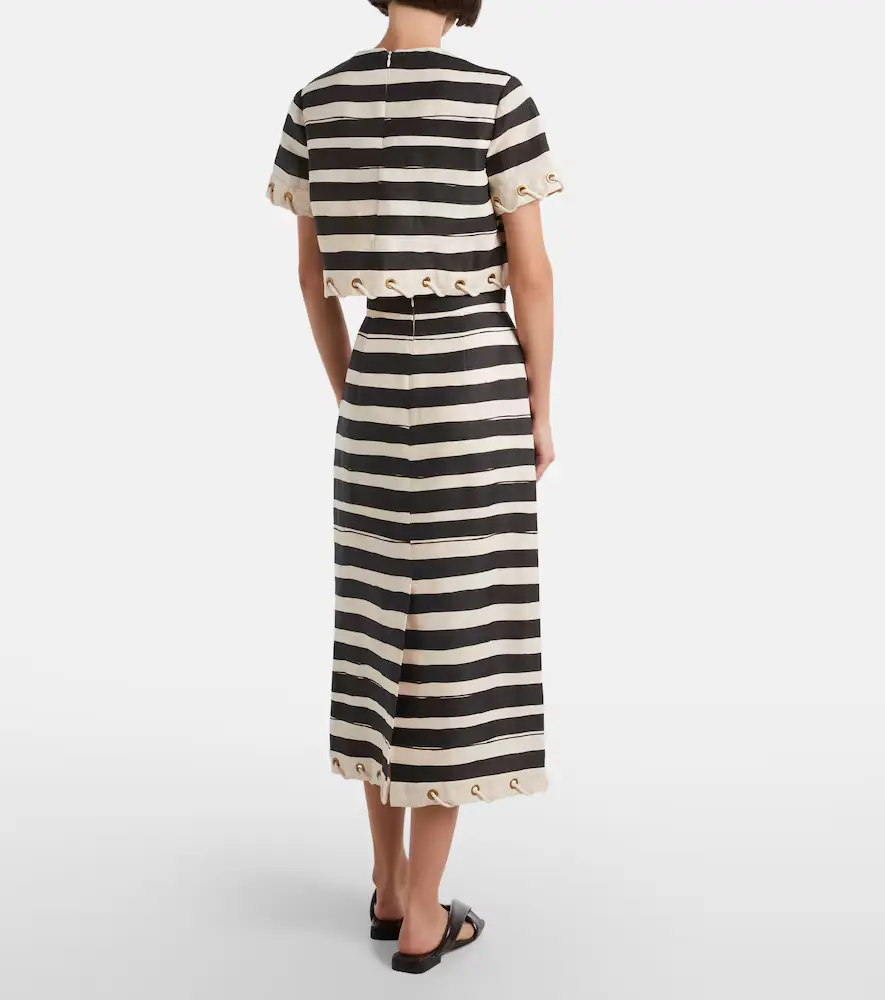 Zimmermann Rebellion striped linen midi skirt | Thumbnail 5