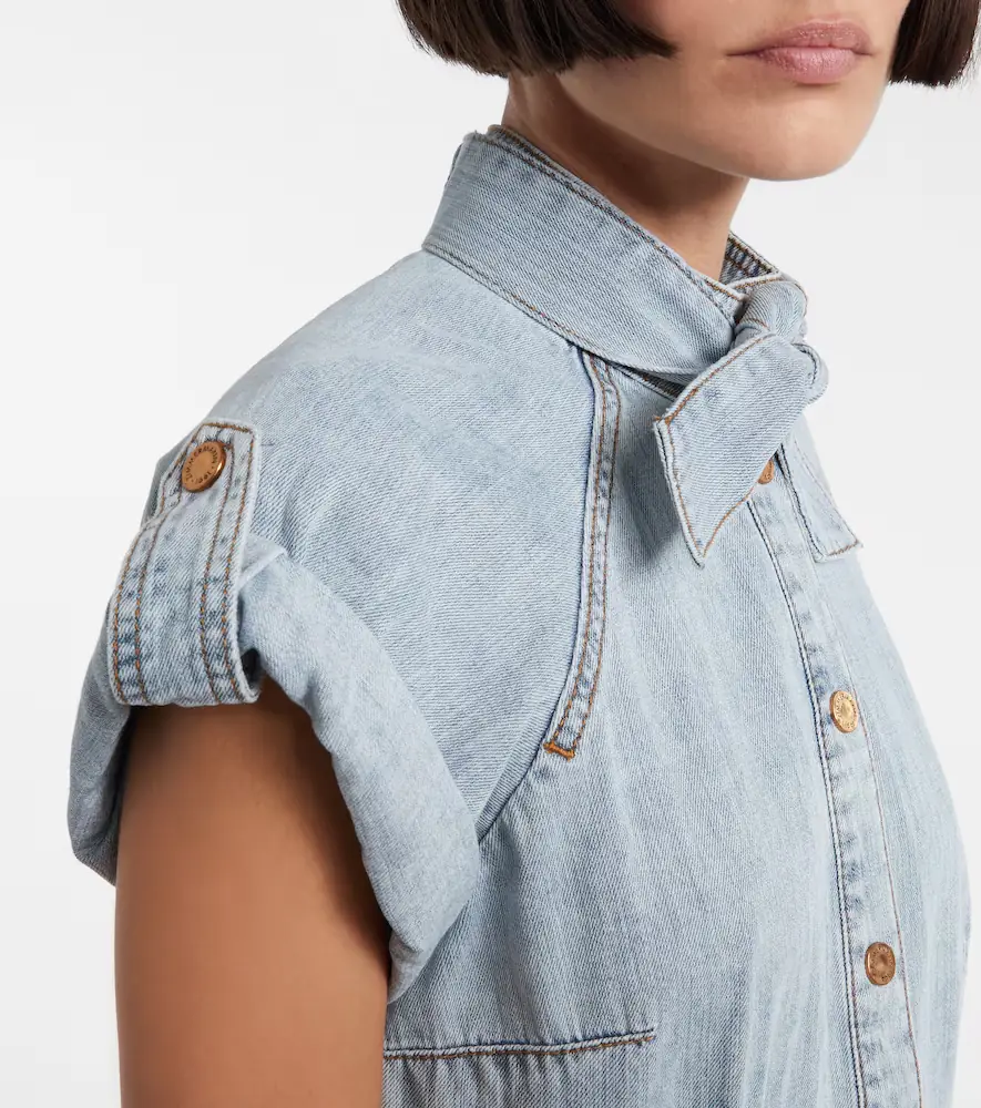 Zimmermann Tie-neck denim shirt | Thumbnail 5