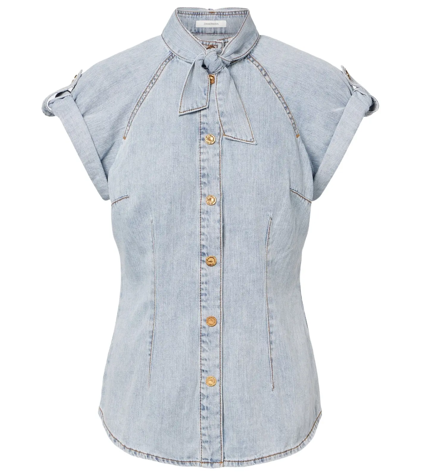 Zimmermann Tie-neck denim shirt