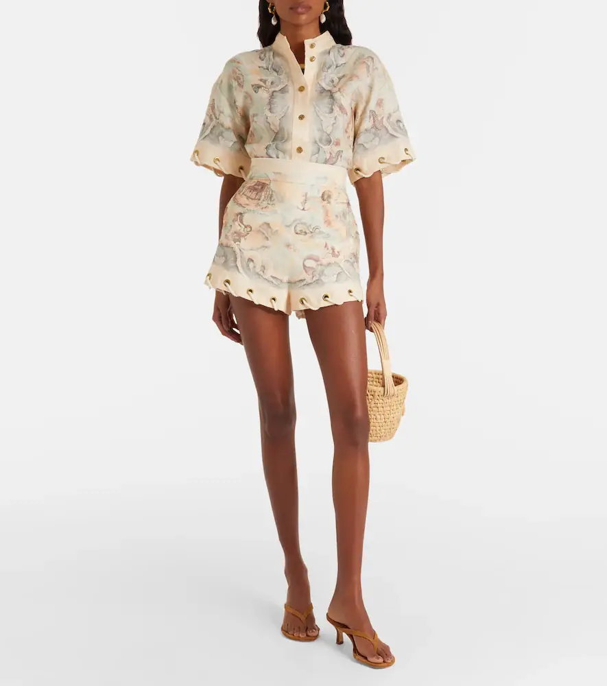 Zimmermann Printed linen shorts | Thumbnail 5 Zimmermann Printed linen shorts | Thumbnail 5