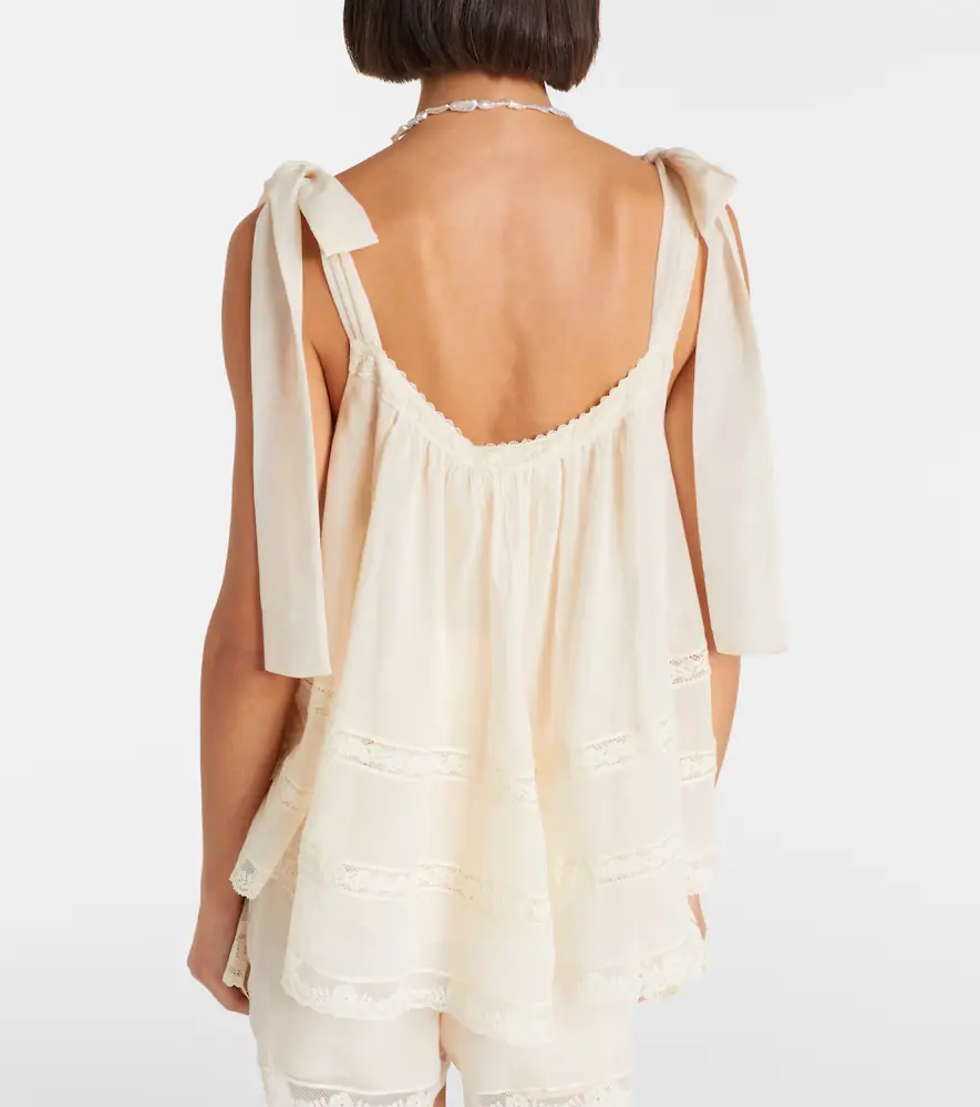 Zimmermann Awaken lace-trimmed cotton and silk top | Thumbnail 2