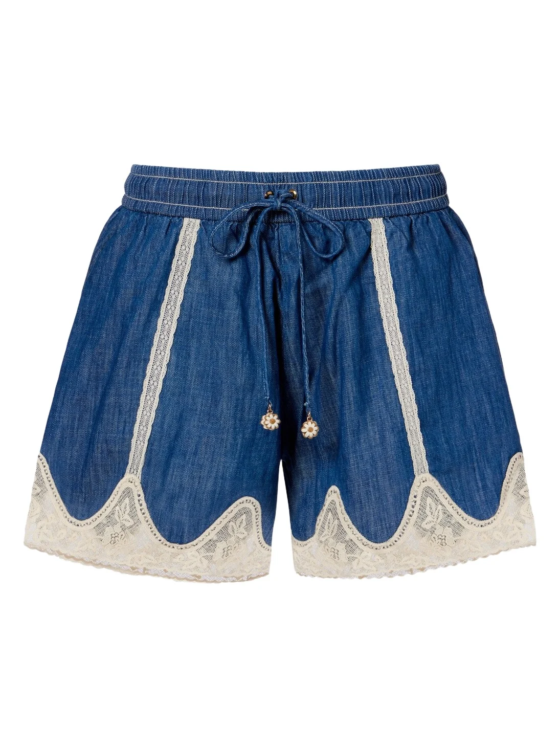 Zimmermann Awaken lace-trimmed denim shorts