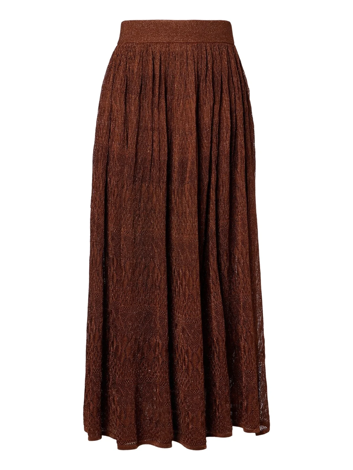 Awaken lamé lace midi skirt