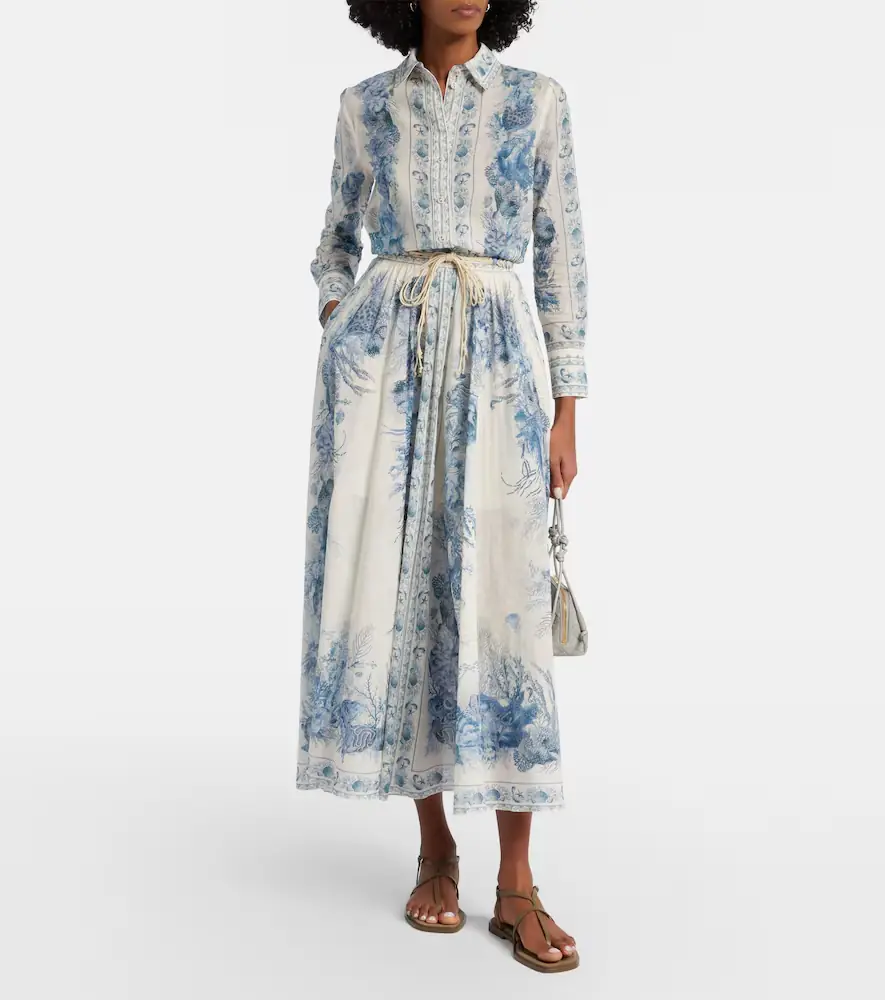 Zimmermann Wanderlust cotton midi skirt | Thumbnail 3