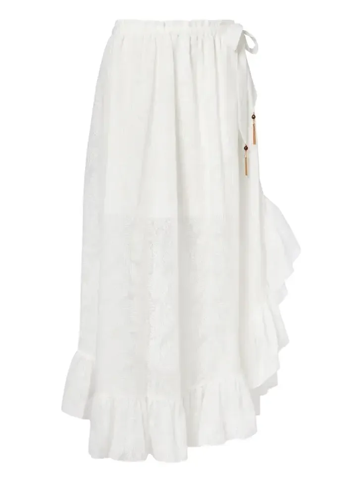Daylight ruffled cotton-blend maxi skirt