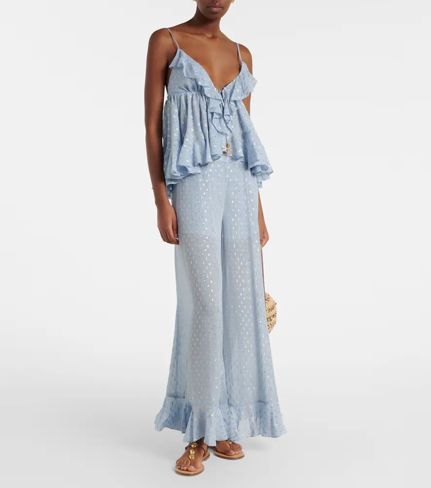 Zimmermann Daylight semi-sheer chiffon wide-leg pants | Thumbnail 4 Zimmermann Daylight semi-sheer chiffon wide-leg pants | Thumbnail 4