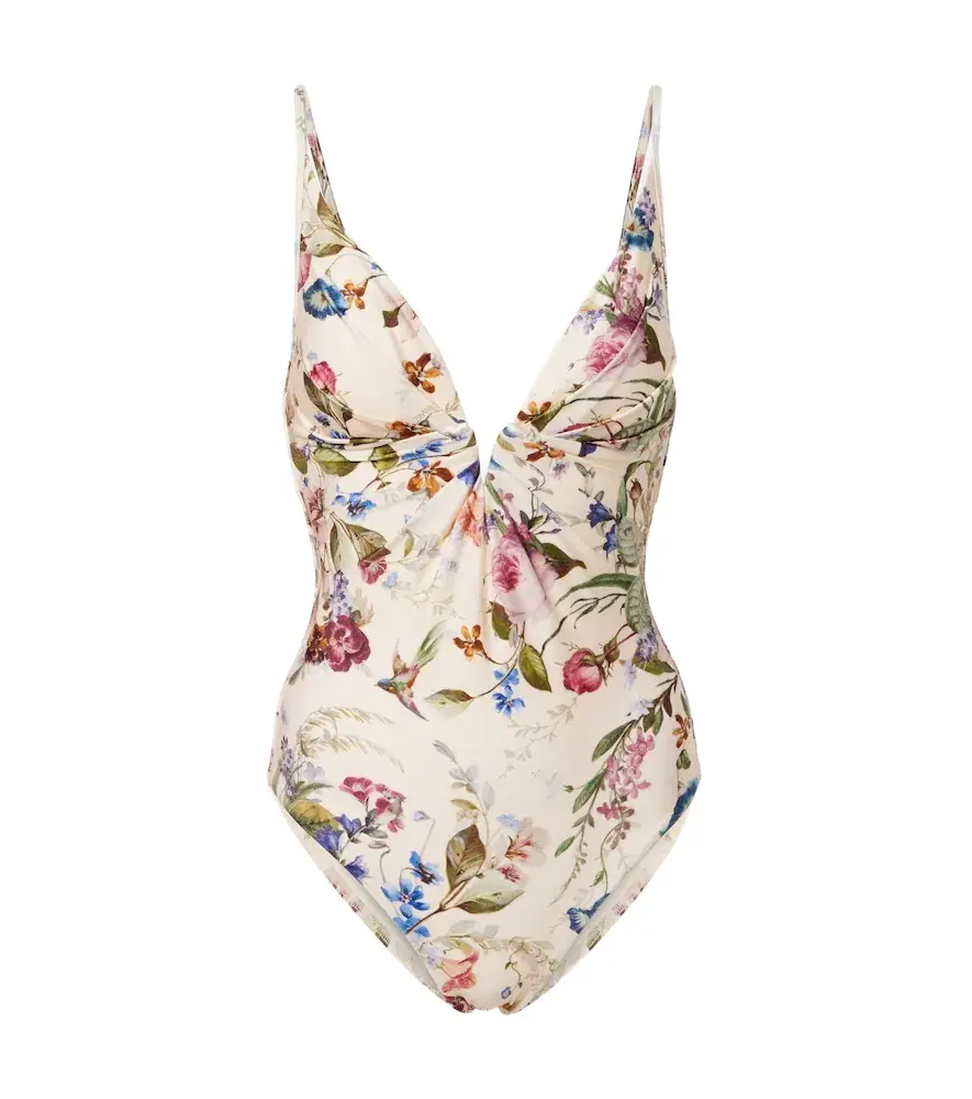 Zimmermann Patience floral gathered swimsuit | Image 1 Zimmermann Patience floral gathered swimsuit | Image 1
