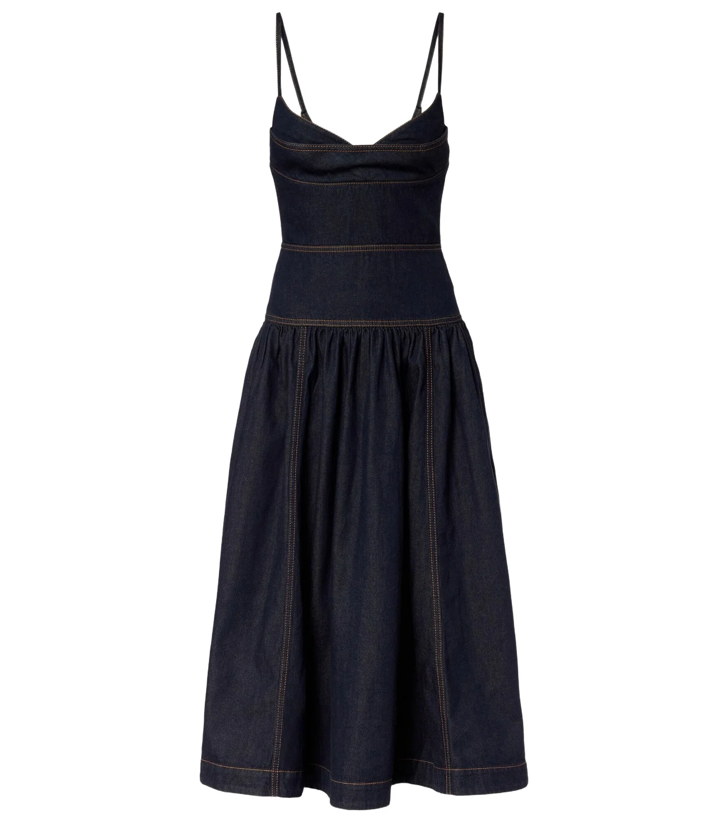 Denim midi dress