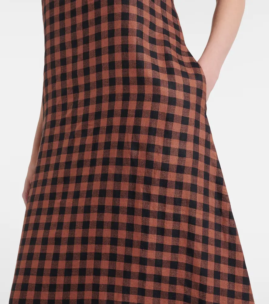 Asceno Tallin gingham linen maxi dress | Thumbnail 2