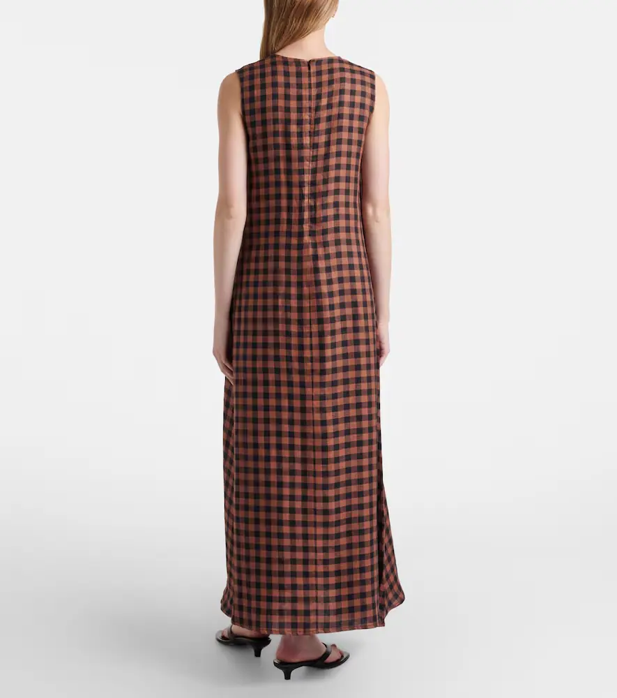 Asceno Tallin gingham linen maxi dress | Thumbnail 3
