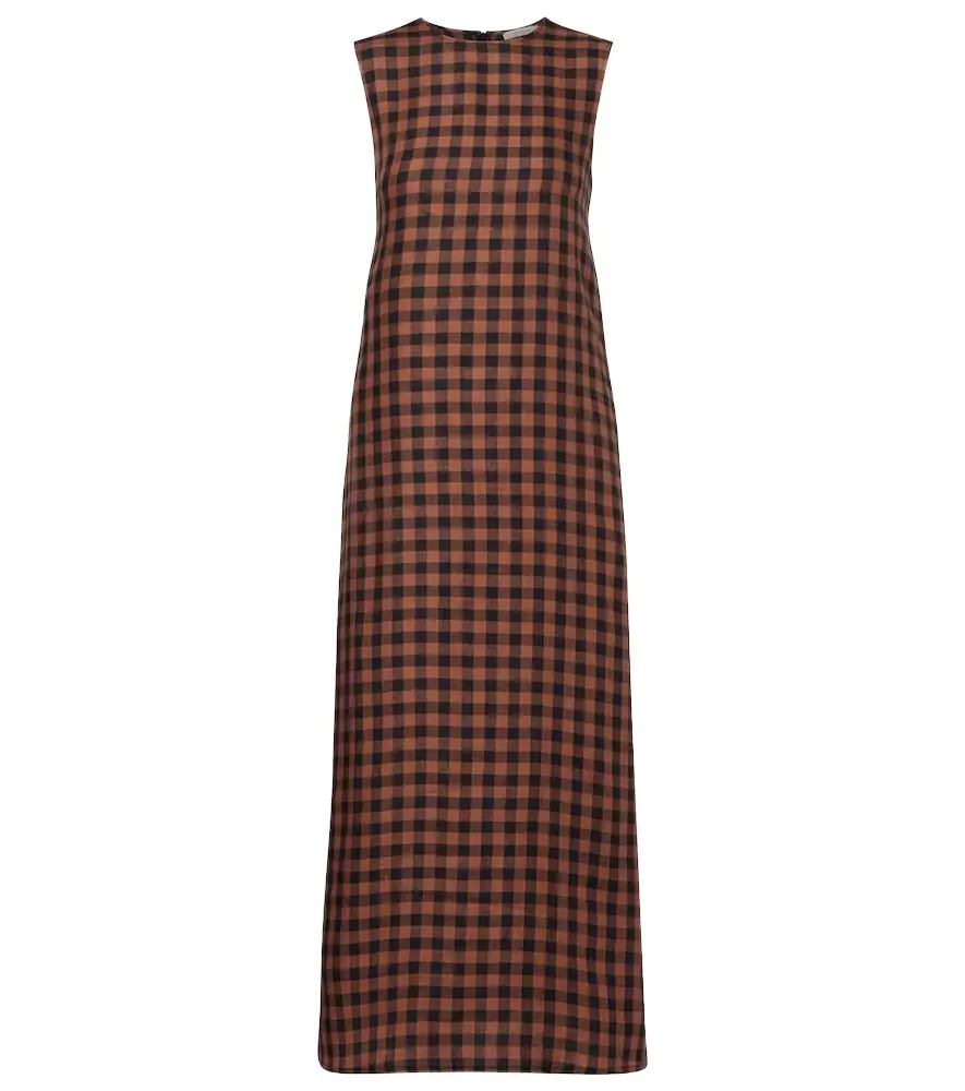 Asceno Tallin gingham linen maxi dress | Image 1 Asceno Tallin gingham linen maxi dress | Image 1