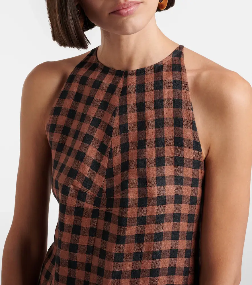 Asceno Antigua gingham linen minidress | Thumbnail 4
