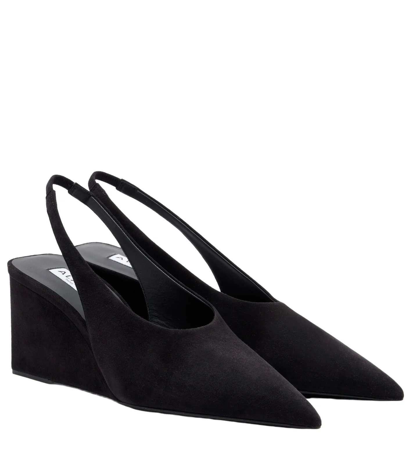 ALAÏA Cube 75 wedge slingback suede pumps ALAÏA Cube 75 wedge slingback suede pumps