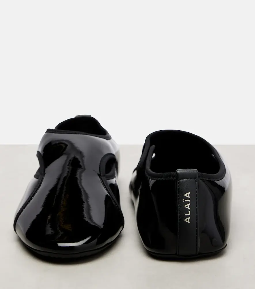 Alaïa Alaïa Criss Cross leather-trimmed ballet flats | Thumbnail 2 Alaïa Alaïa Criss Cross leather-trimmed ballet flats | Thumbnail 2