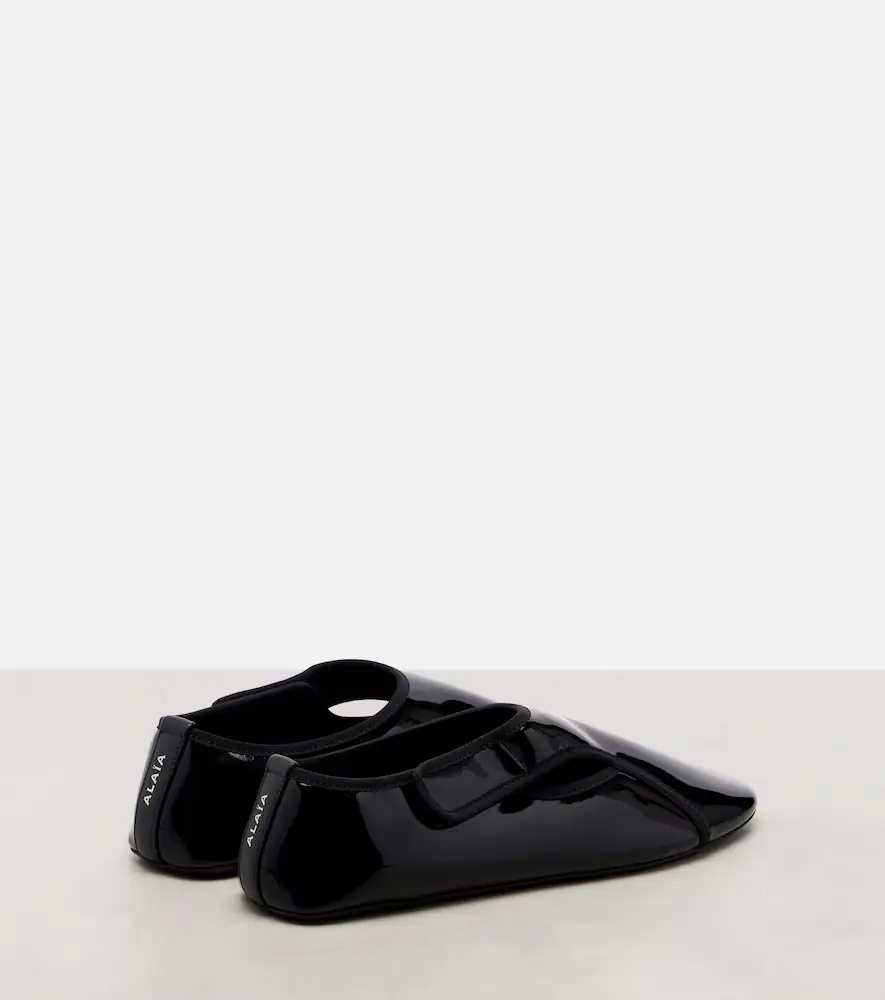 Alaïa Alaïa Criss Cross leather-trimmed ballet flats | Thumbnail 3 Alaïa Alaïa Criss Cross leather-trimmed ballet flats | Thumbnail 3