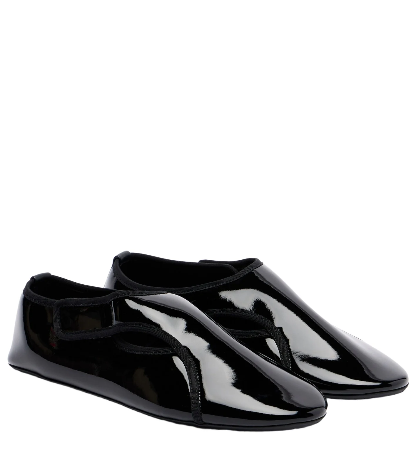 Criss Cross leather-trimmed ballet flats Criss Cross leather-trimmed ballet flats