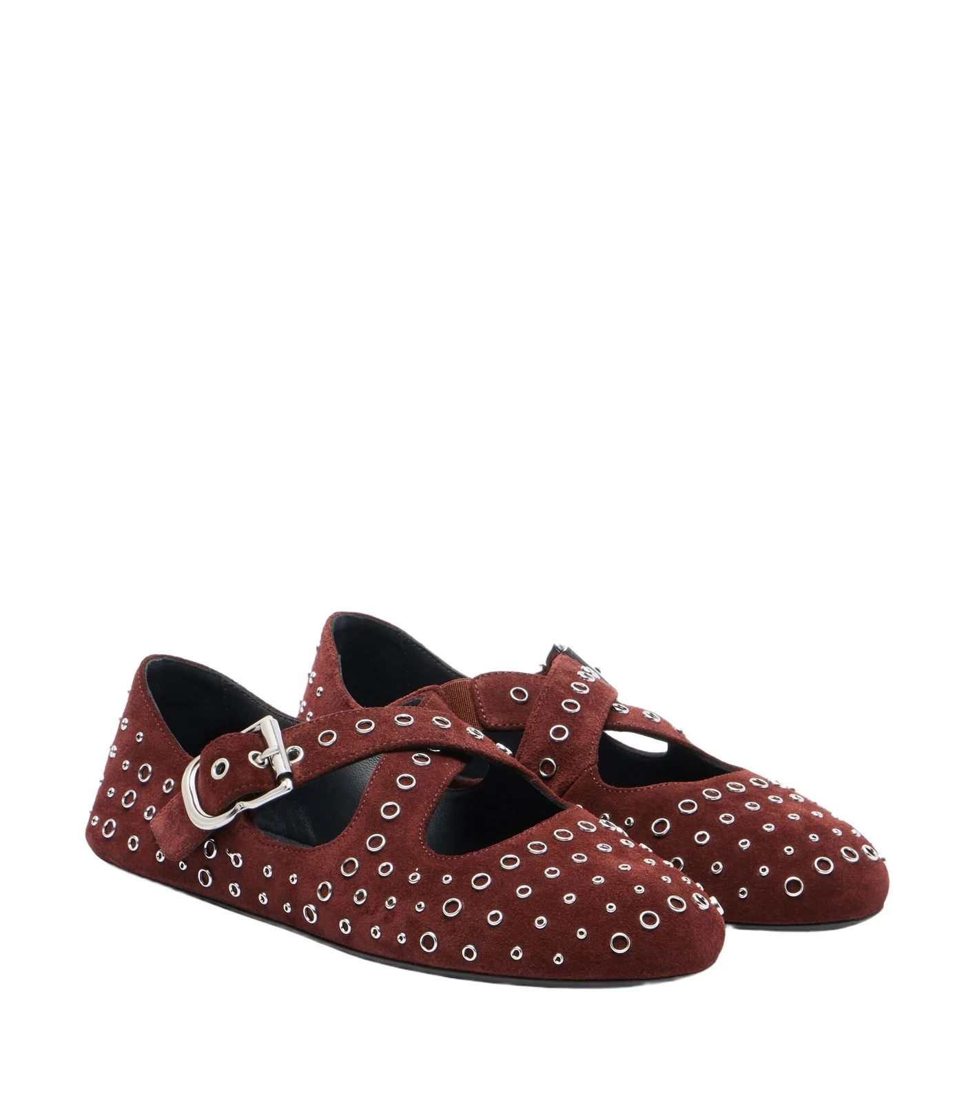 ALAÏA Embellished suede ballet flats ALAÏA Embellished suede ballet flats