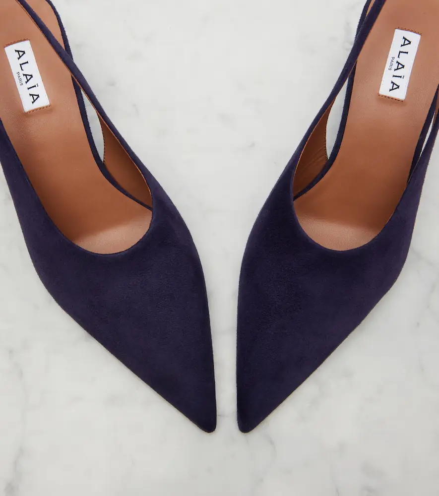 Alaïa Alaïa Cube suede wedge slingback pumps | Thumbnail 3 Alaïa Alaïa Cube suede wedge slingback pumps | Thumbnail 3