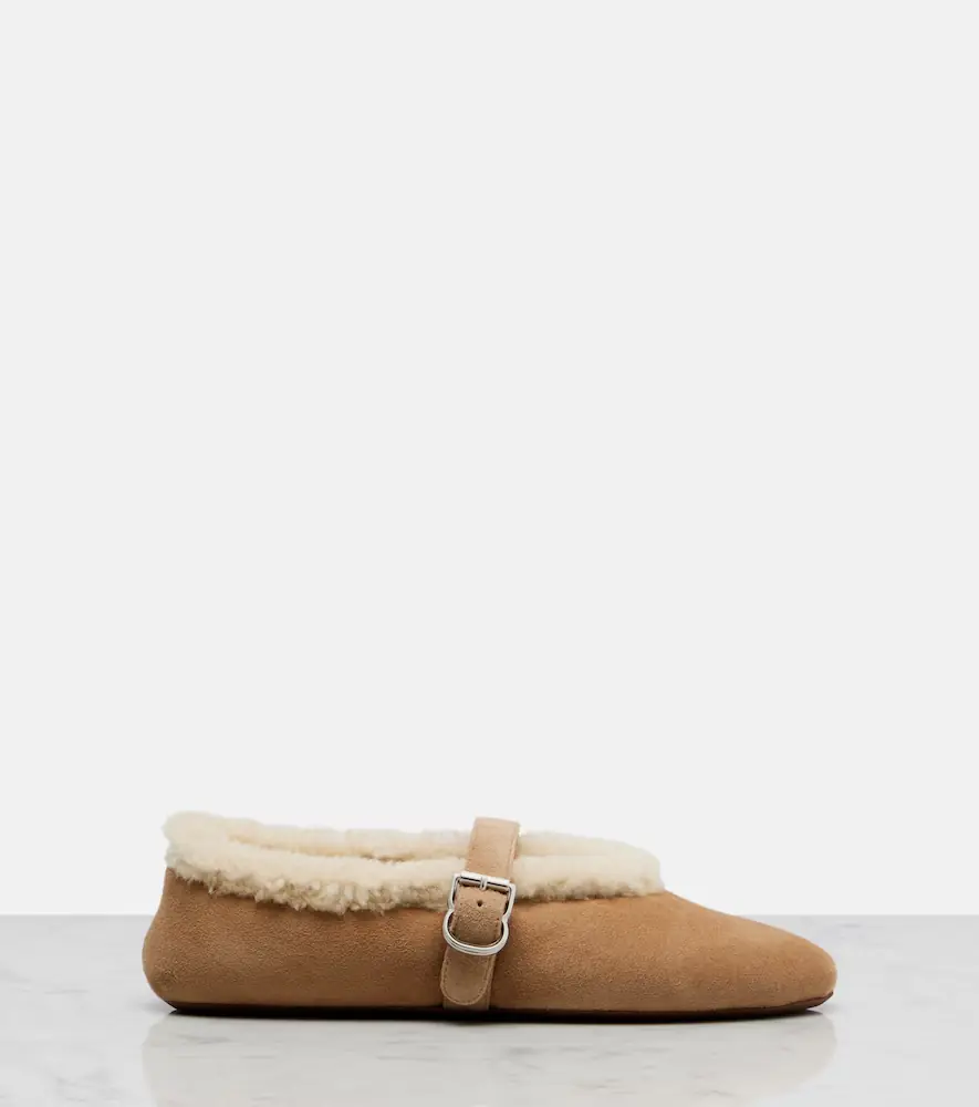Alaïa Alaïa Shearling-lined suede ballet flats | Thumbnail 2 Alaïa Alaïa Shearling-lined suede ballet flats | Thumbnail 2