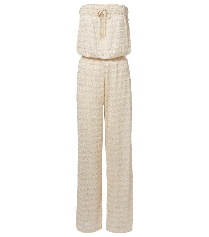 Melissa Odabash Semi-sheer lamé jumpsuit