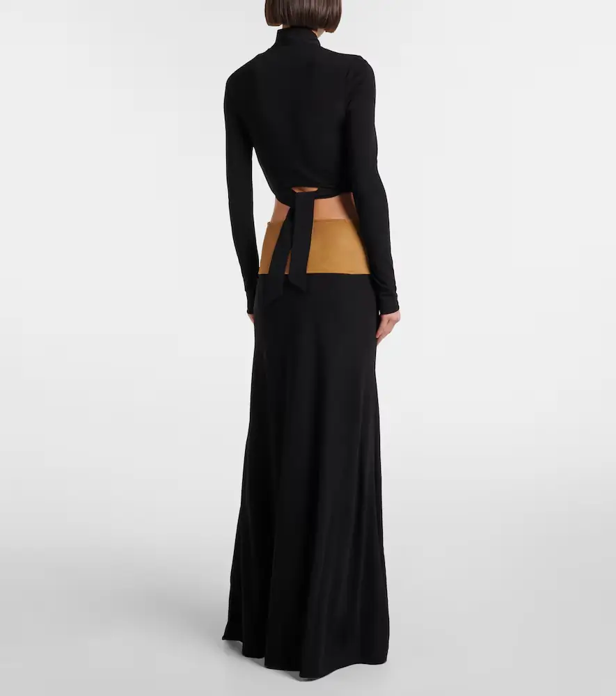 Christopher Esber Contour cutout suede-trimmed jersey gown | Thumbnail 5 Christopher Esber Contour cutout suede-trimmed jersey gown | Thumbnail 5