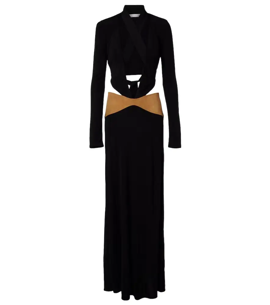 Christopher Esber Contour cutout suede-trimmed jersey gown | Image 1 Christopher Esber Contour cutout suede-trimmed jersey gown | Image 1