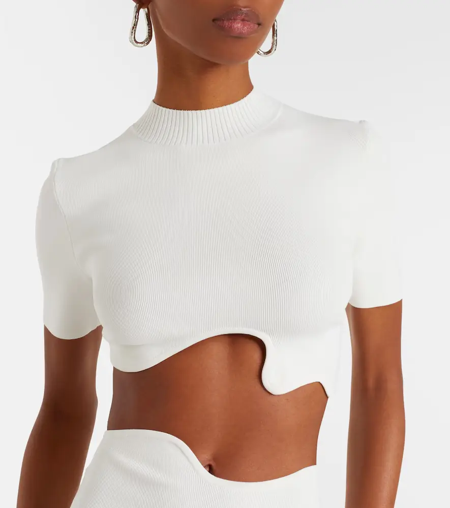 Christopher Esber Maparadita asymmetric jersey crop top | Thumbnail 4