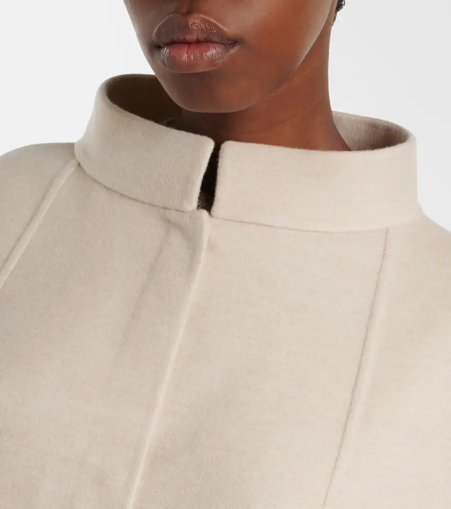Loro Piana Salzburg leather-trimmed cashmere cape | Thumbnail 4 Loro Piana Salzburg leather-trimmed cashmere cape | Thumbnail 4