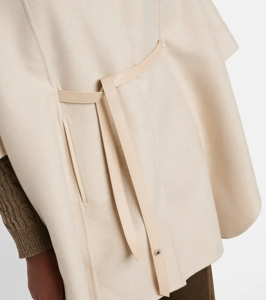 Loro Piana Salzburg leather-trimmed cashmere cape | Thumbnail 5 Loro Piana Salzburg leather-trimmed cashmere cape | Thumbnail 5