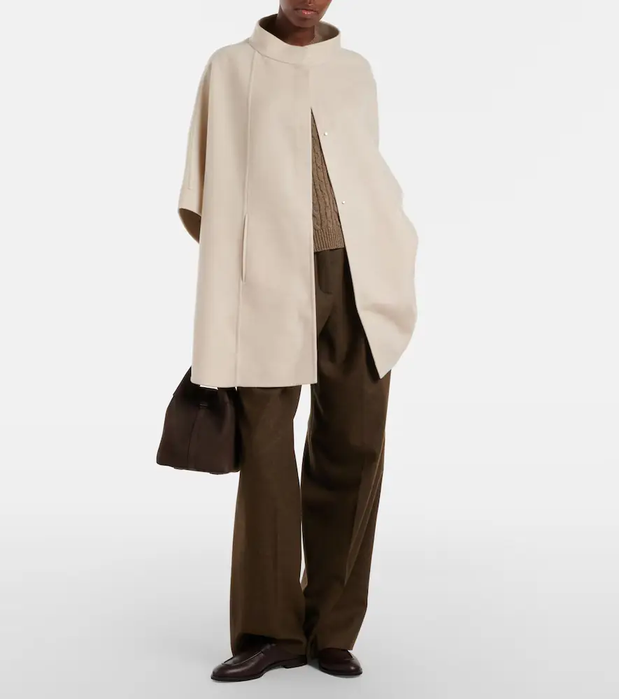Loro Piana Salzburg leather-trimmed cashmere cape | Thumbnail 6 Loro Piana Salzburg leather-trimmed cashmere cape | Thumbnail 6