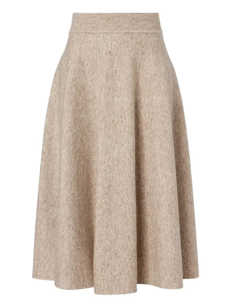 Loro Piana Cashmere, wool, and linen midi skirt