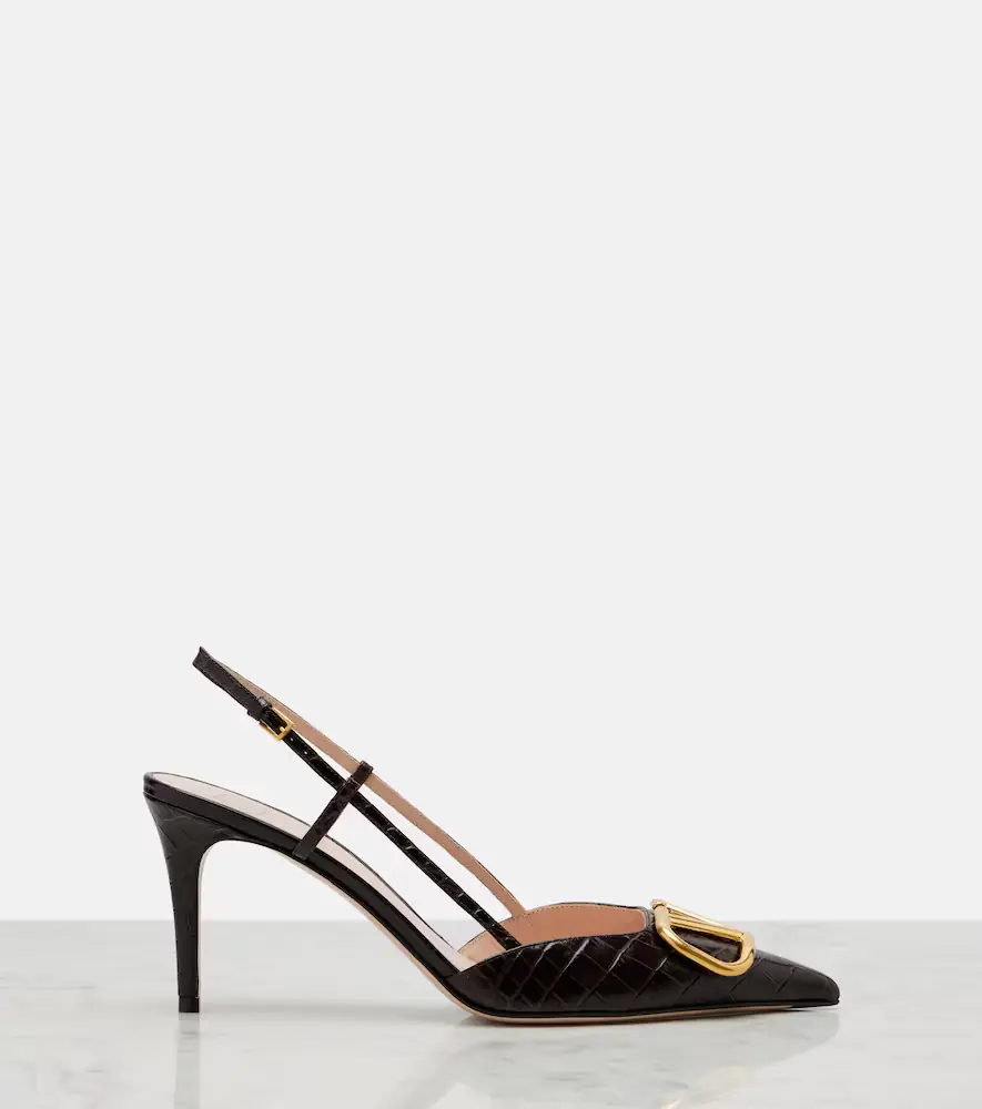 Valentino Garavani VLogo 80 leather slingback pumps | Thumbnail 2 Valentino Garavani VLogo 80 leather slingback pumps | Thumbnail 2