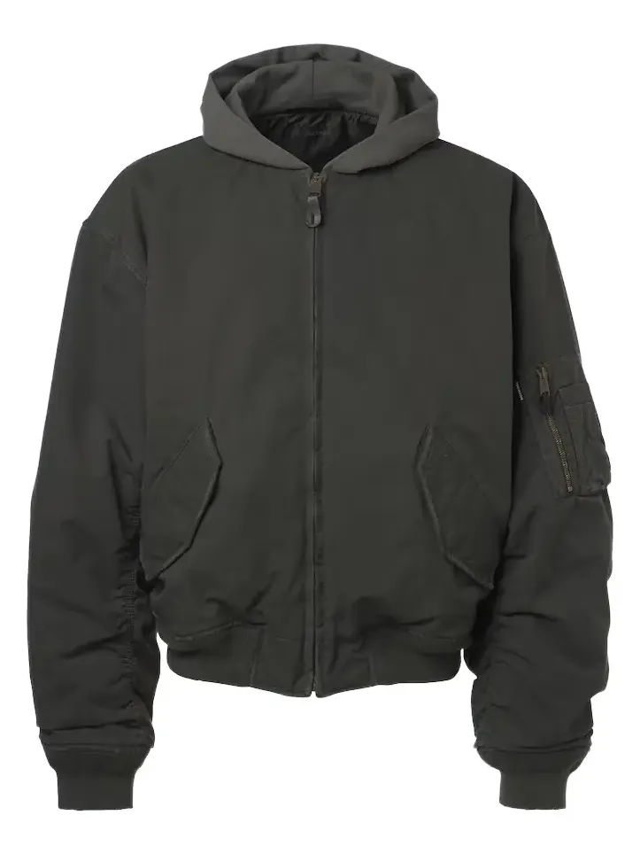 Cotton-blend hooded bomber jacket Cotton-blend hooded bomber jacket