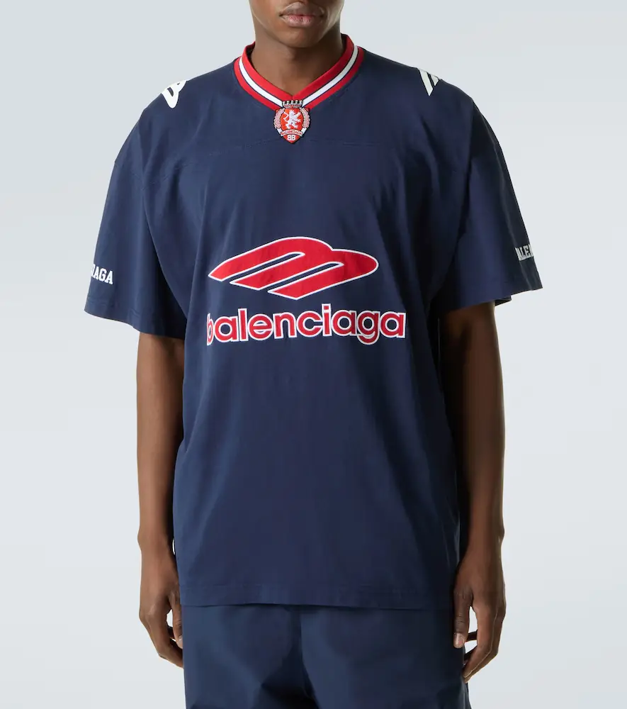 Balenciaga Logo oversized cotton jersey T-shirt | Thumbnail 4